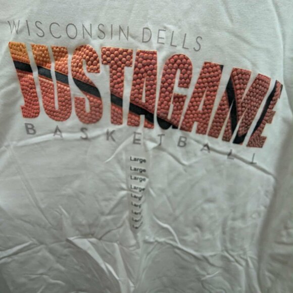 *10/$10* NEW Men's White "Just A Game" Basketball T-shirt - Size Large - Picture 3 of 4